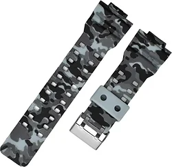 Ремешок Rumi GLS силиконовый для Casio G-Shock GA-110/GA-100/G-8900/GLS-100 (серый камуфляж)