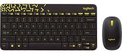 Набор клавиатуры и мыши Logitech MK240 Nano black-Yellow USB