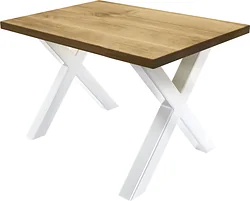 Кухонный стол Buro7 Икс 120 (классика, дуб натуральный/белый)
