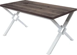 Кухонный стол Buro7 Икс-ромб 180 (классика, дуб мореный/белый)