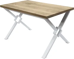Кухонный стол Buro7 Икс-ромб 150 (классика, дуб беленый/белый)