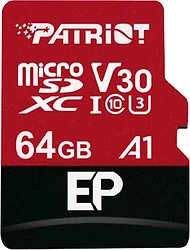 Карта памяти Patriot microSDXC EP Series PEF64GEP31MCX 64GB (с адаптером)