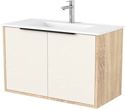 Тумба под умывальник Дабер 018 WeltWasser Deilbach 7517-80 Т18.8W.0.18Ч (бежевый/дуб бардолино/ручка черная)