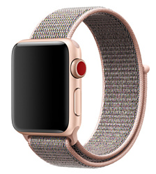Apple из плетеного нейлона 38 мм (розовый песок) MQW02