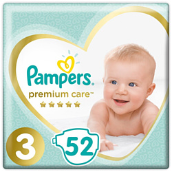 Pampers Premium Care Midi 3 (6-10 кг), 52 шт