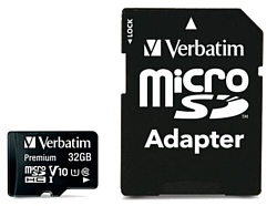 Verbatim microSDXC Class 10 UHS-1 32GB + SD adapter