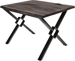 Кухонный стол Buro7 Икс-ромб 110 (с обзолом и сучками, дуб мореный/черный)