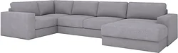 П-образный Rivalli Дискавери + оттоманка правая + угловая секция + кресло секц. (Bravo Grey)