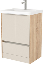 Тумба под умывальник Дабер 017 Тобага/Эридан/Артвин 60 Т17.6Т.0.18Б (бежевый/дуб бардолино/белый)