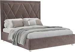 Кровать Мебель-АРС Треви 140 (бархат серо-шоколадный Star Velvet 60 Coffee)