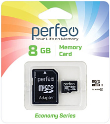 Perfeo microSDHC PF8GMCSH10AES 8GB (с адаптером)