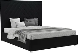 Кровать Мебель-АРС Мишель 160 (велюр черный НВ-178 17)