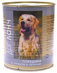 Dog Lunch (0.75 кг) 1 шт. Говядина с рубцом и печенью в желе для собак