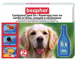 Beaphar Caniguard Spot On для собак крупных пород (6 пипеток)