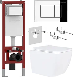 Унитаз Roxen Cube в комплекте с инсталляцией Asten Readle Zentralmodul AR0601-135CH с кнопкой (хром глянец) Унитаз Roxen Cube в комплекте с инсталляцией Asten Readle Zentralmodul AR0601-135CH с кнопкой (хром глянец)