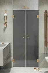 Душевая дверь MaybahGlass 195x181 MGD-487-2 (графит матовый/бронза)