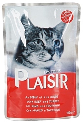 Plaisir Пауч для кошек с говядиной и индейкой (0.1 кг) 1 шт.