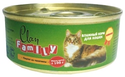 CLAN Family Паштет из телятины для кошек (0.1 кг) 24 шт.