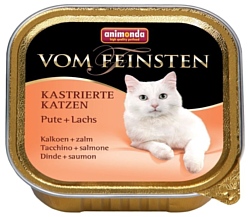 Animonda Vom Feinsten for castrated Cats для стерилизованных кошек с индейкой и лососем (0.1 кг) 32 шт.
