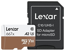 Lexar Professional microSDXC Class 10 UHS Class 1 667x + SD adapter