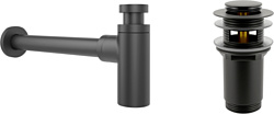 Wellsee Drainage System 182105001 (сифон, донный клапан, матовый черный)