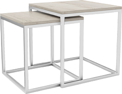 Журнальный столик Hype Mebel Дуэт 40x50-100 (белый/древесина белая)