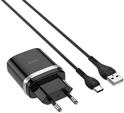 Зарядное устройство Hoco C12Q Smart USB Type-C (черный)