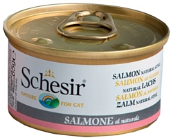 Schesir (0.085 кг) 1 шт. Кусочки в собственном соку. Лосось натуральный. Консервы для кошек