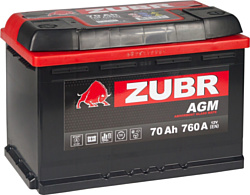 Zubr 70 Аh ZUBR AGM 570 02 ZAP R+ (70Ah)