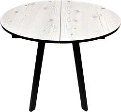 Кухонный стол ВВР Элип-2 (бискайская сосна/черный профиль, пластик)