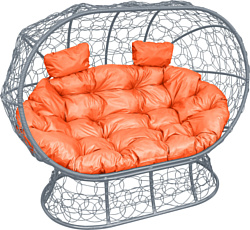 M-Group Лежебока 11190307 (на подставке с серым ротангом/оранжевая подушка)