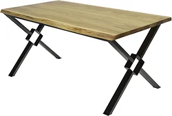 Кухонный стол Buro7 Икс-ромб 180 (с обзолом, дуб натуральный/черный)