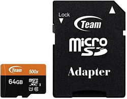 Карта памяти Team microSDXC 64GB TUSDX64GUHS03 (с адаптером)