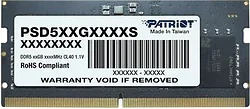 Модуль памяти Patriot Signature Line PSD516G520081S Модуль памяти Patriot Signature Line PSD516G520081S