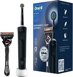 Зубная щетка Oral-B Vitality Pro X Clean с бритвой Gillette Fusion 5 (черный) Зубная щетка Oral-B Vitality Pro X Clean с бритвой Gillette Fusion 5 (черный)