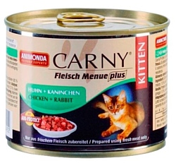 Animonda Carny Fleisch Menue plus Kitten для котят с курицей и кроликом (0.2 кг) 1 шт.