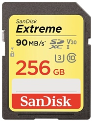 SanDisk Extreme SDXC UHS Class 3 V30 90MB/s 256GB