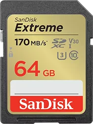 Карта памяти SanDisk Extreme SDXC SDSDXV2-064G-GNCIN 64GB