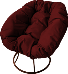 M-Group Пончик 12310202 без ротанга (коричневый/бордовая подушка)