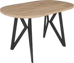 Кухонный стол Дабер 014 С14.13.2.2 (опора металл черный/дуб крафт золото)