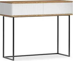 Консольный стол Shtabe Royal 5011 эко (белый/дуб кантри золотой/черный)