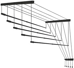 Сушилка для белья Comfort Alumin Потолочная 5 прутьев Black Style Telescop 120-200 см (алюминий)