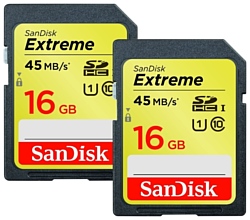 Sandisk Extreme SDHC UHS Class 1 45MB/s 2x16GB