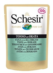 Schesir (0.1 кг) 6 шт. Кусочки в желе. Тунец с дорадой. Влажный корм для кошек