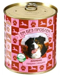 Ем Без Проблем Зооменю для собак Говядина с овощами (0.75 кг) 1 шт.