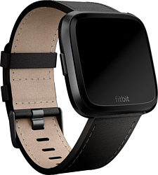 Fitbit кожаный для Fitbit Versa (L, black stitch)