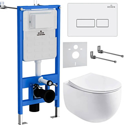 Унитаз Roxen Egg в комплекте с инсталляцией StounFix Slim 6 в 1 964170 (кнопка: белый глянец) Унитаз Roxen Egg в комплекте с инсталляцией StounFix Slim 6 в 1 964170 (кнопка: белый глянец)