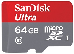 Sandisk Ultra microSDXC Class 10 UHS-I 80MB/s 64GB + SD adapter