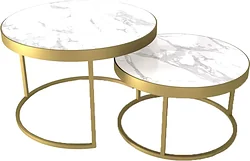 Журнальный столик Stolline Эрвин (белый мрамор/золотой)