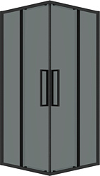 Душевой уголок Grossman Cosmo 80x80x195 300.K33.02.8080.21.10 (черный матовый/тонированное стекло)
